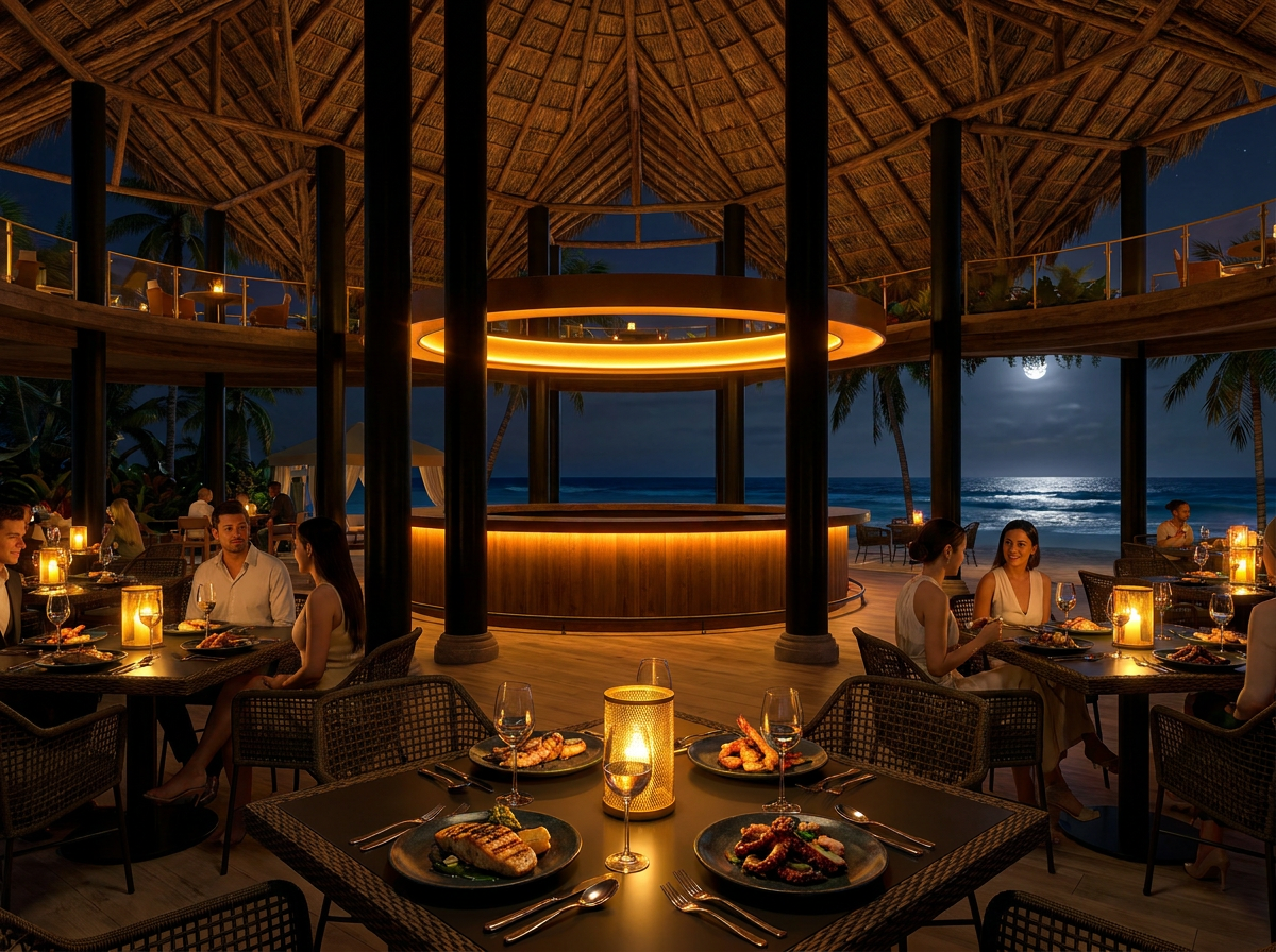 Dining inside Mas'Tul pavilion