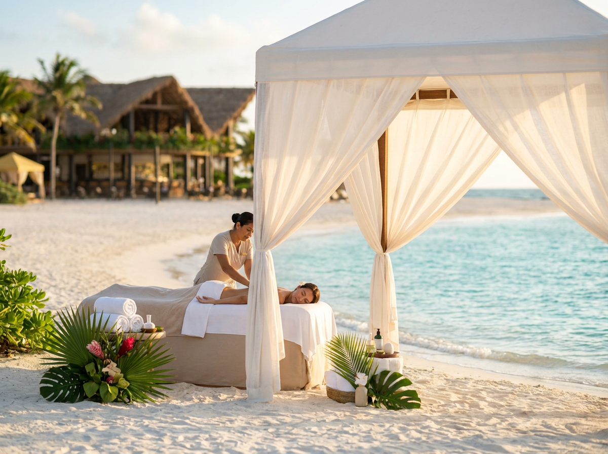 Private beach massage at Mas'Tul