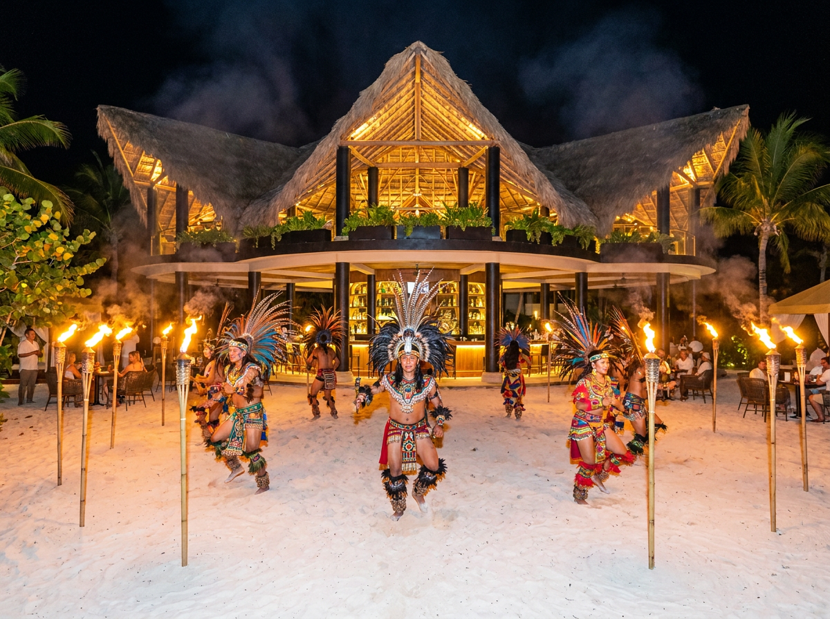 Mayan tribe dance show at Mas'Tul