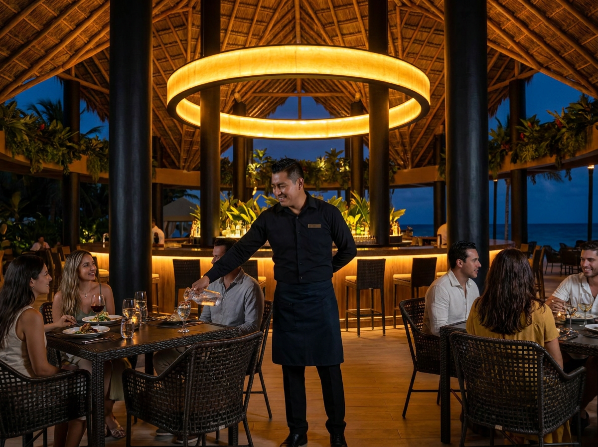 Staff helping guests at Mas'Tul